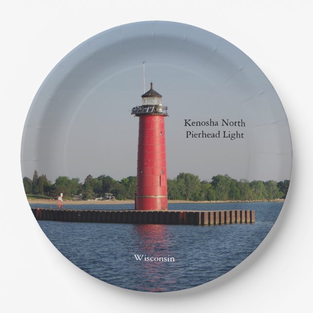 Kenosha North Pierhead Light Paper plate Pappteller (Vorderseite)