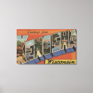 Kenosha, Wisconsin - große Buchstabe-Szenen Leinwanddruck