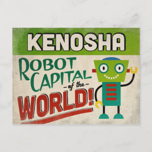 Kenosha Wisconsin Roboter - Lustiges Vintage Postkarte