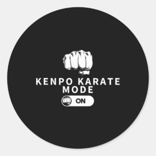 Kenpo Karate Modus auf dem sonnigen amerikanischen Runder Aufkleber