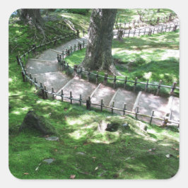 Kenrokuen-Garten: Kanazawa, Japan Quadratischer Aufkleber