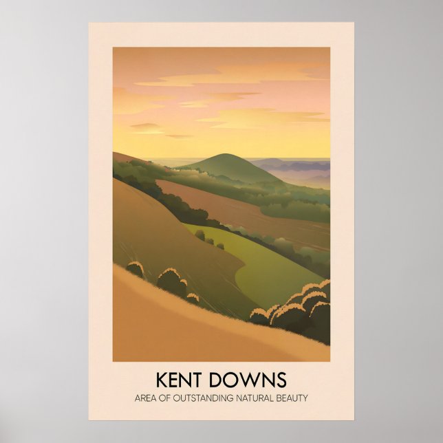 Kent Downs AONB Reiseplakat Poster (Vorne)