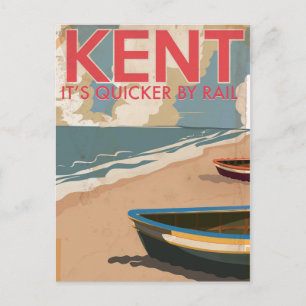 Kent, England Historische Lokomotive Reiseplakat Postkarte