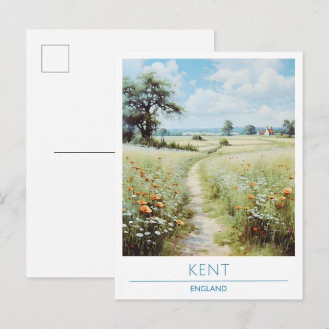 Kent England Vintage Travel Postkarte (Vorne/Hinten)