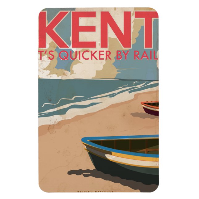 Kent, England, Vintages Lokomotivplaner Magnet (Vertikal)