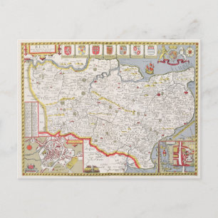 Kent, graviert von Jodocus Hondius Postkarte