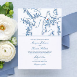 Kent Island Maryland Map Hochzeit in Urlaubsort Einladung
