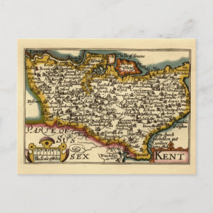 Kent Landkreis England Old Antiquarian John Speed Postkarte