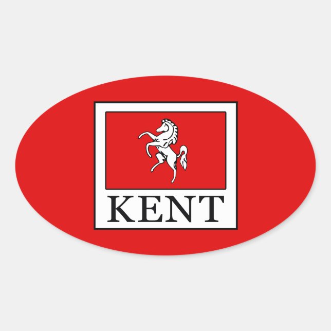 Kent Landkreis England Ovaler Aufkleber (Vorderseite)