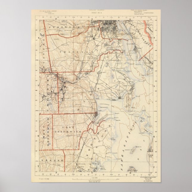 Kent Landkreis, Rhode Island Poster (Vorne)