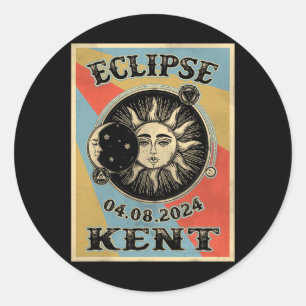 Kent - Solar Eclipse 2024 Runder Aufkleber