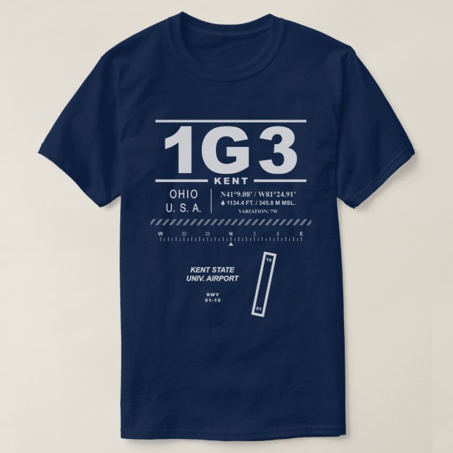 Kent Staat University Airport 1G3 T - Shirt (Design vorne)