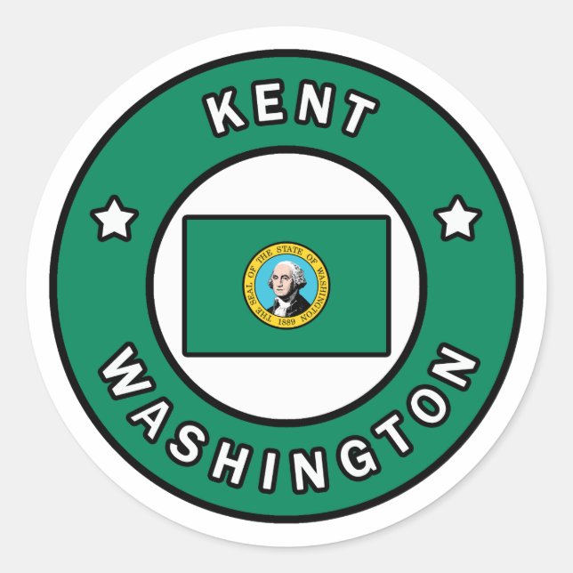Kent Washington Runder Aufkleber (Vorderseite)