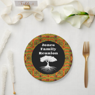 Kente Black Family Reunion Papierplatte Pappteller