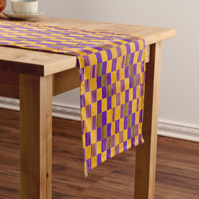 Kente Cloth Lila Gold 14" X 72" Tischläufer (Beispiel)