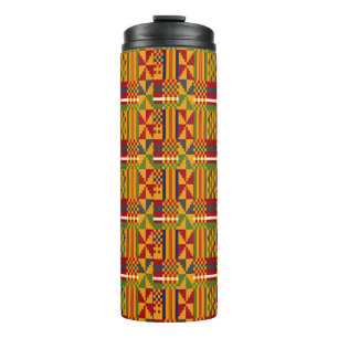 Kente Ethnic Pattern - Lebhaftes afrikanisches Tex Thermosbecher
