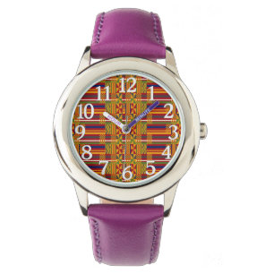 Kente Ethnische Muster – Lebendiger Afrikanischer  Armbanduhr