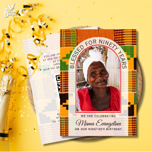Kente Foto VERFLUCHT 90. GEBURTSTAG Einladung