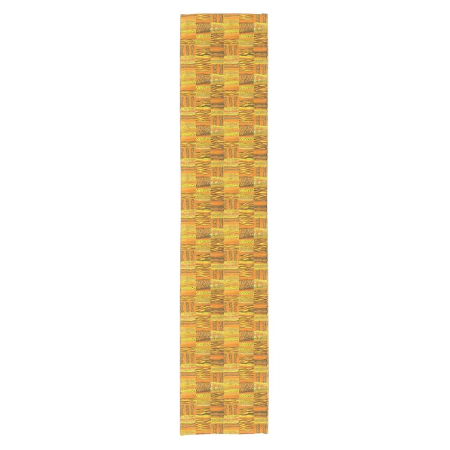Kente Gelb Kurzer Tischläufer (Vorderseite)