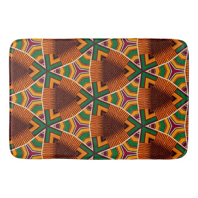 Kente Geometrics Kwanza Afrocentric Badematte (Vorderseite)