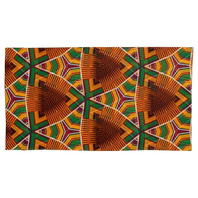 Kente Geometrics Kwanza Afrocentric Pillow Case Kissenbezug (Vorderseite-Links)