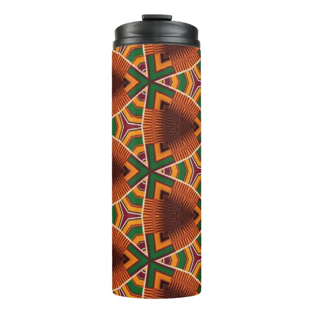 Kente Geometrics Kwanza Afrocentric Thermosbecher (Vorderseite)