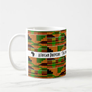 Kente K01 africain classique avec Mug proverbe afr