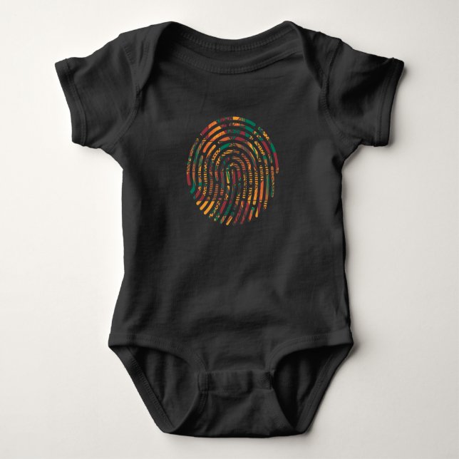 Kente Pattern African Ghana Fingerprint nwentoma Baby Strampler (Vorderseite)