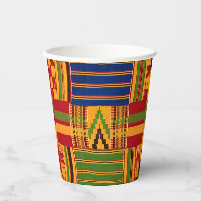 Kente Print Paper Cups Pappbecher (Vorderseite)