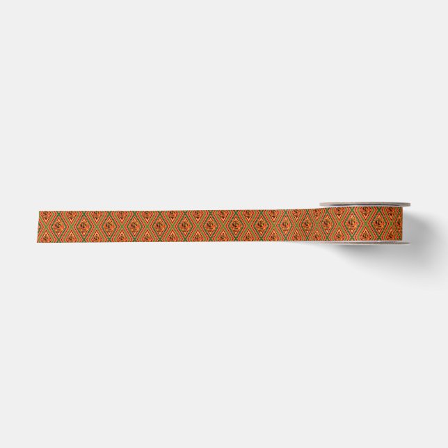Kente Rose Design Satin Ribbon Satinband (Vorderseite)