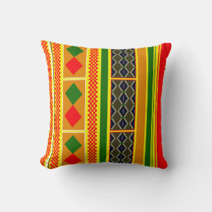 Kente Weave Accent Pillow: Threads of Heritage Kissen