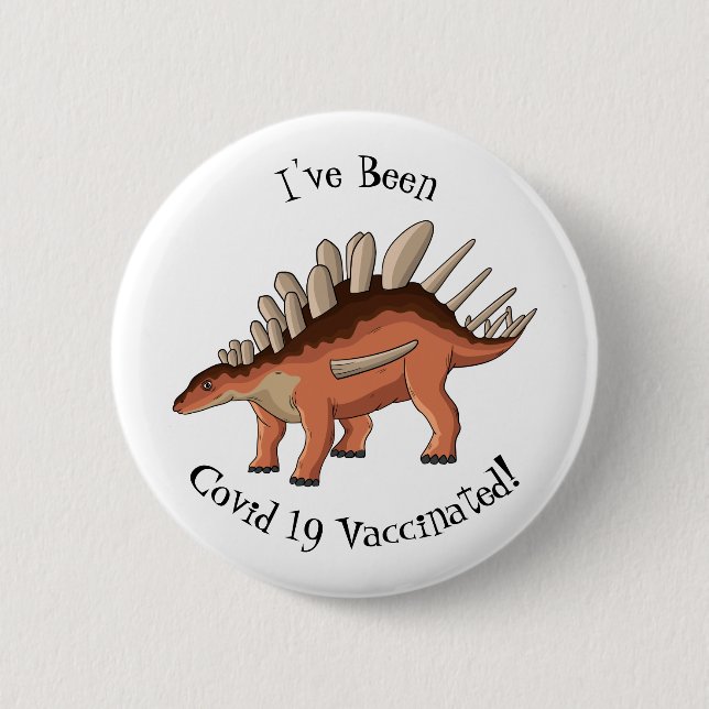 Kentrosaurus-Cartoon Button (Vorderseite)