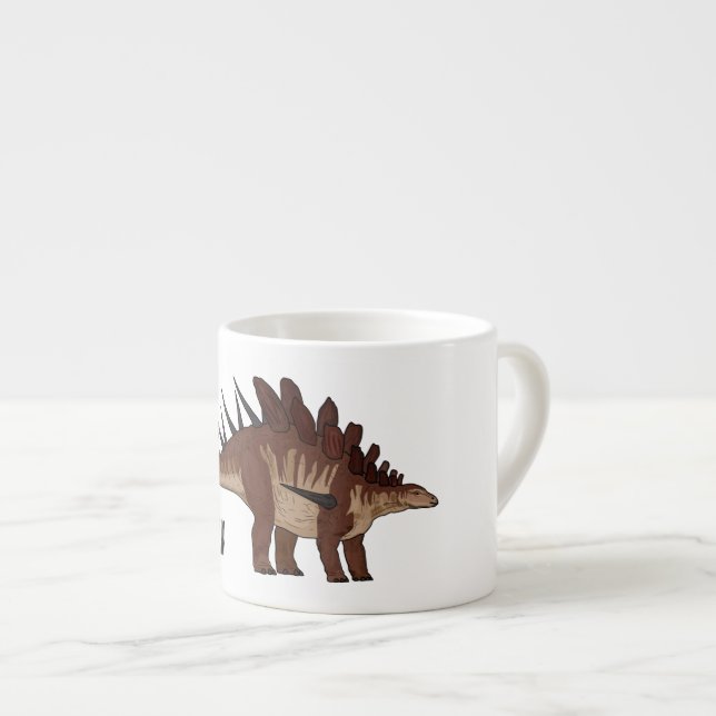 Kentrosaurus-Cartoon Espressotasse (Vorderseite Rechts)