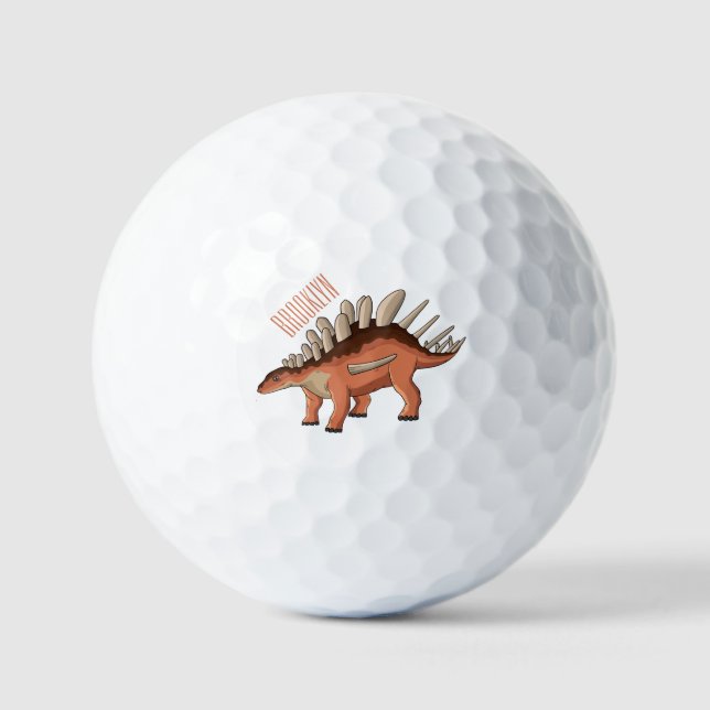Kentrosaurus-Cartoon Golfball (Vorderseite)