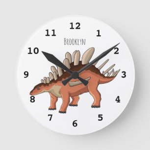 Kentrosaurus-Cartoon Runde Wanduhr