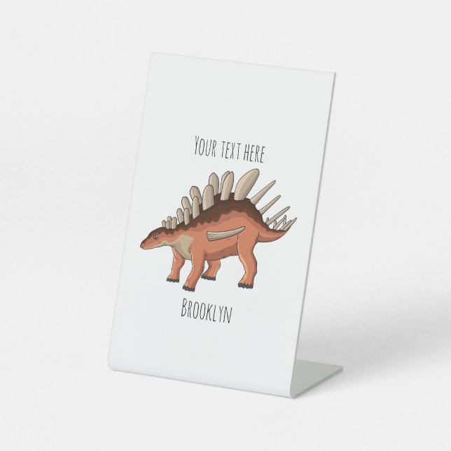 Kentrosaurus-Cartoon Sockelschild (Vorderseite)