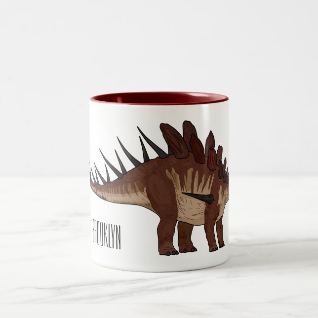 Kentrosaurus-Cartoon Zweifarbige Tasse (Mittel)