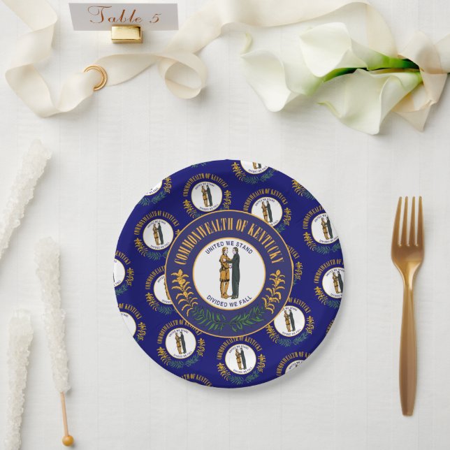 Kentuckian Flag & Seal, Kentucky Pappteller (Hochzeit)