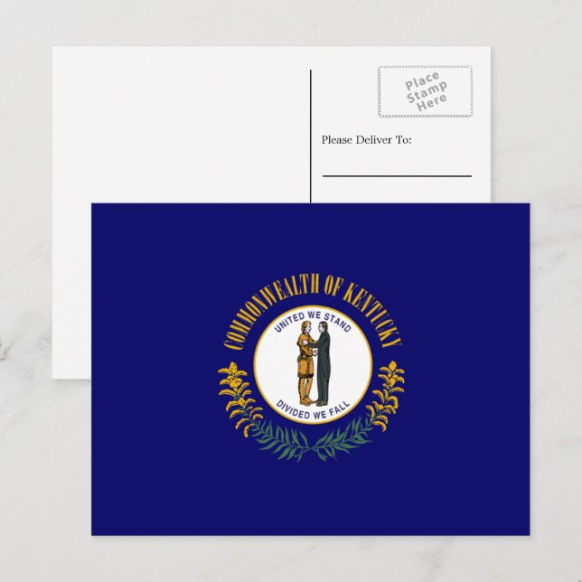 Kentucksche Flagge, Flagge von Kentucky Postkarte (Vorne/Hinten)