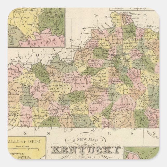 Kentucky 2 quadratischer aufkleber (Vorderseite)