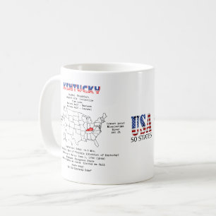 Kentucky American Staat auf einer Karte und nützli Kaffeetasse