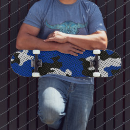 Kentucky Blue White Classic Camo Pattern Skateboard