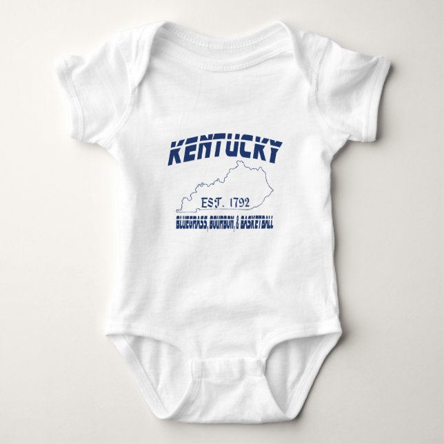 Kentucky Bluegrass Bourbon Basketball UScustomInk Baby Strampler (Vorderseite)