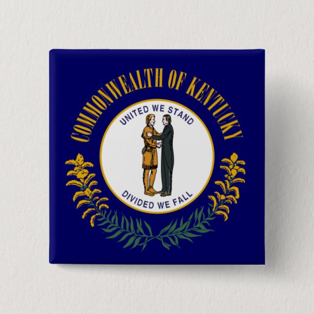 Kentucky: Bluegrass Commonwealth US State Flag Button (Vorderseite)