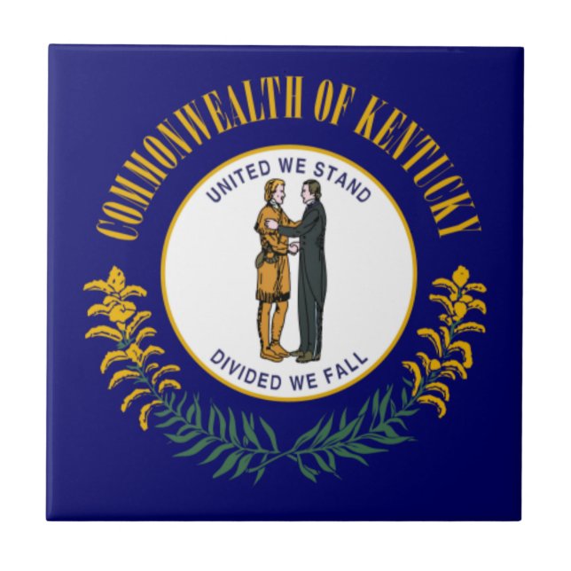 Kentucky: Bluegrass Commonwealth US State Flag Fliese (Vorderseite)