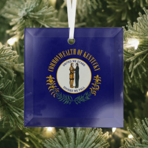 Kentucky: Bluegrass Commonwealth US State Flag Ornament Aus Glas