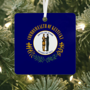 Kentucky: Bluegrass Commonwealth US State Flag Ornament Aus Metall