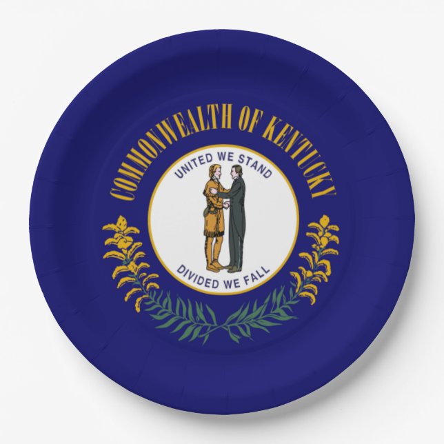 Kentucky: Bluegrass Commonwealth US State Flag Pappteller (Vorderseite)