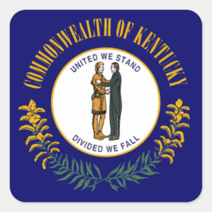 Kentucky: Bluegrass Commonwealth US State Flag Quadratischer Aufkleber