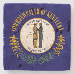 Kentucky: Bluegrass Commonwealth US State Flag Steinuntersetzer